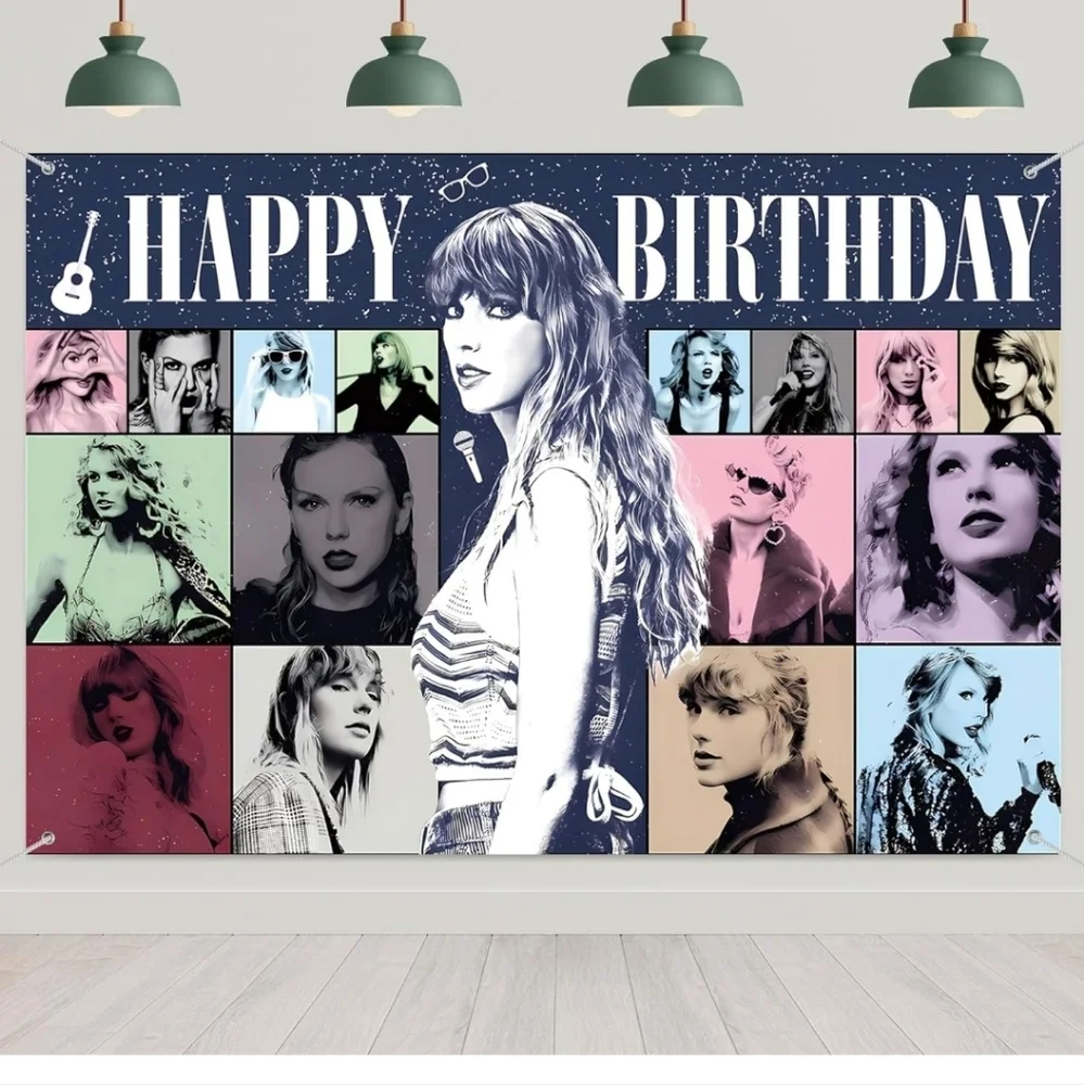 Taylor Swift Birthday Backdrop 5ftx3ft - Picture 1 of 3